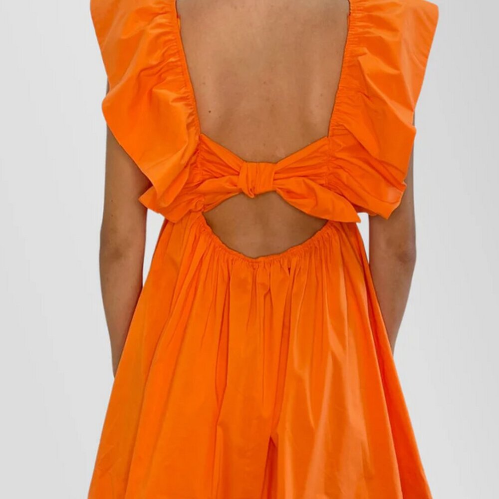 Olivaceous Orange Flutter Sleeve Dress - Size S NWT - Picture 2 of 8